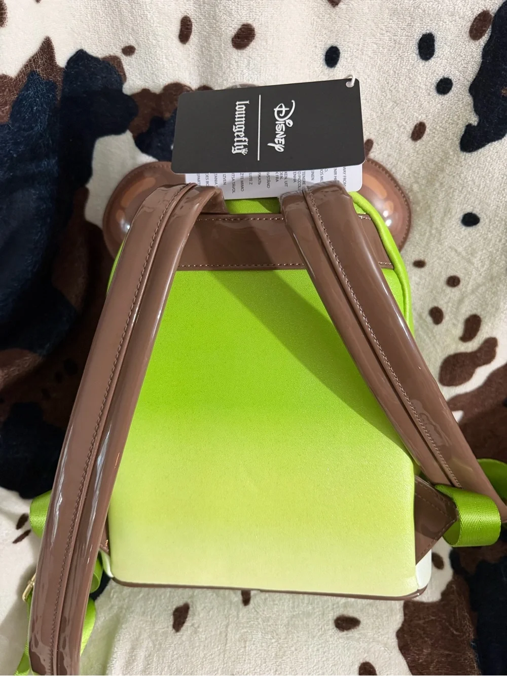 Loungefly Green Mickey Bubble Tea Kids Mini Backpack with Brown Ears